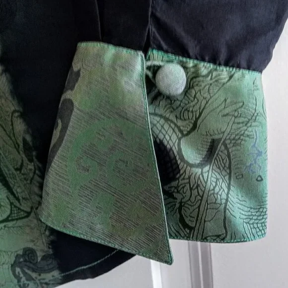 Nagara Silk Thai Black Green Jacket - Picture 3 of 4